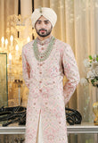 Pink Designer Full Embroidered with Handwork on Collar Sherwani
