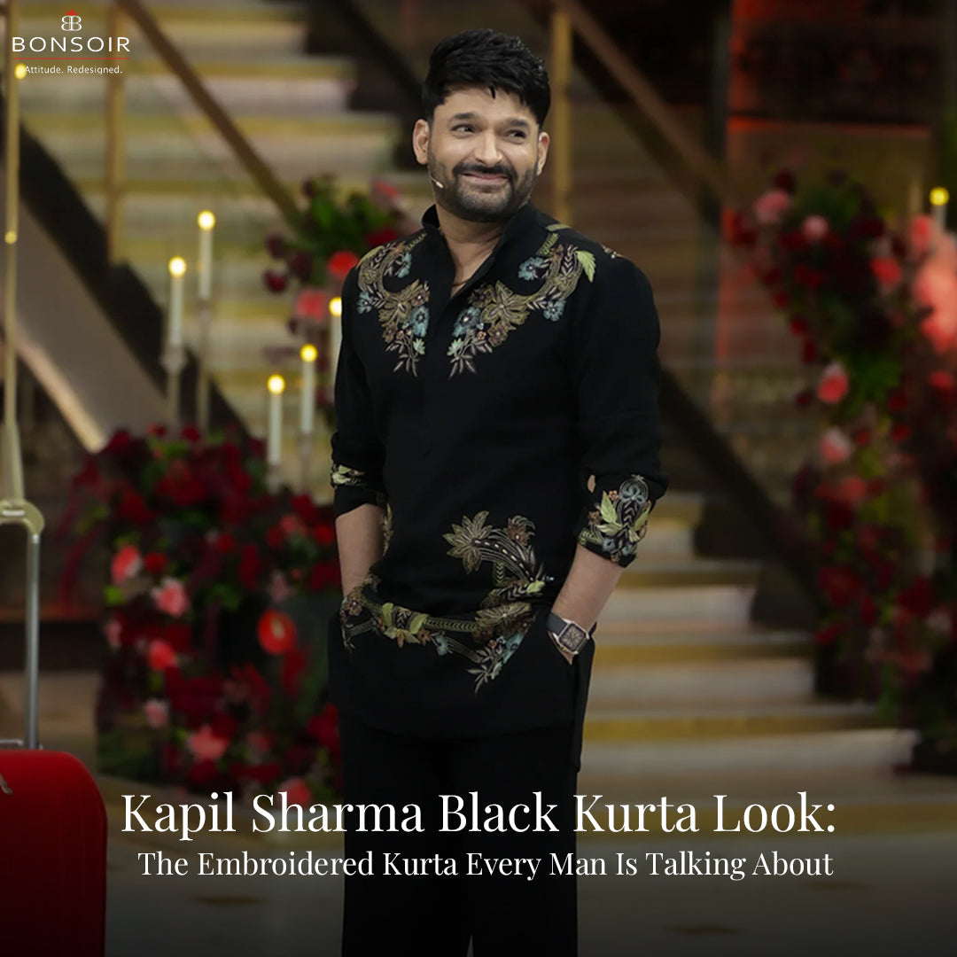 Kapil Sharma Black Kurta Look: The Embroidered Kurta Every Man Is Talking About