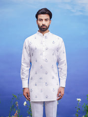 White Linen Kurta Sets