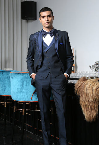 Stylish Navy Blue Two Piece Suit for Men for Wedding and Events 