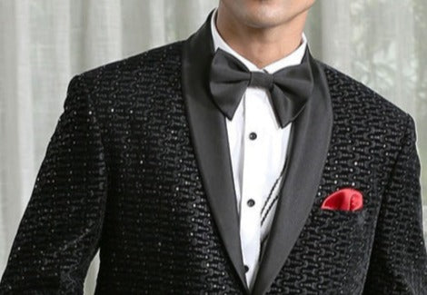 Black Full Embroidered Designer Tuxedo Suit – Bonsoir