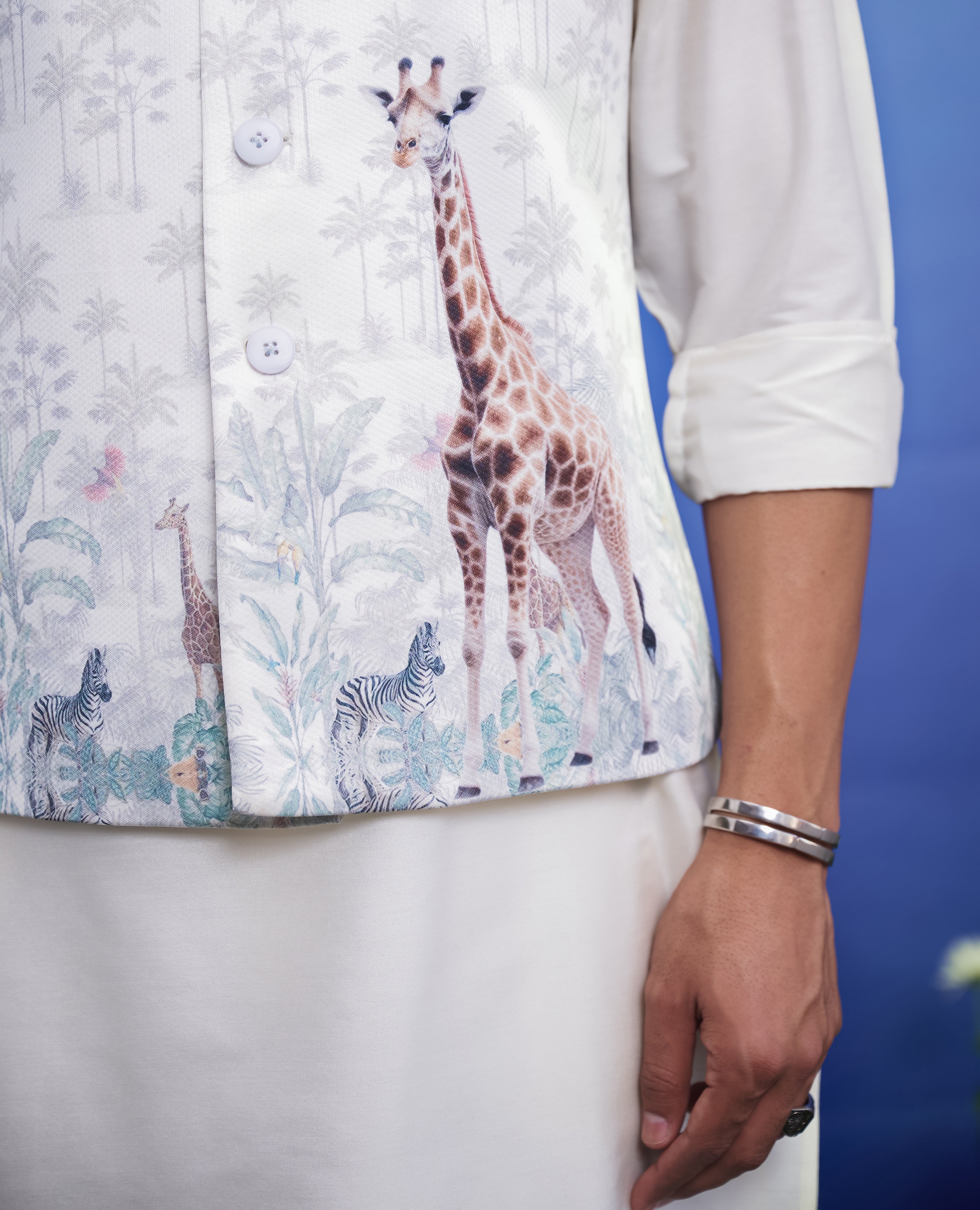 Animal Motif Nehru Jacket