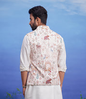 Animal motif printed Nehru Jacket