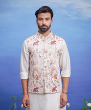 Animal motif printed Nehru Jacket