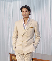 Beige Broadstripe double breasted Blazer