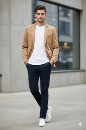 Beige Knitted Blazer