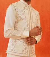Elegant Beige Kurta Jacket Set - Indian Ethnic Wear