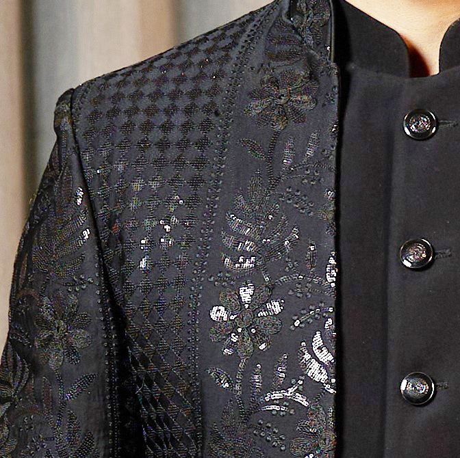 Black Indo Western with sequin work