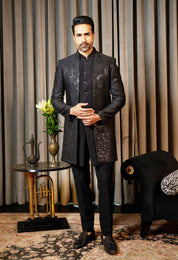 Black Indo Western with sequin work