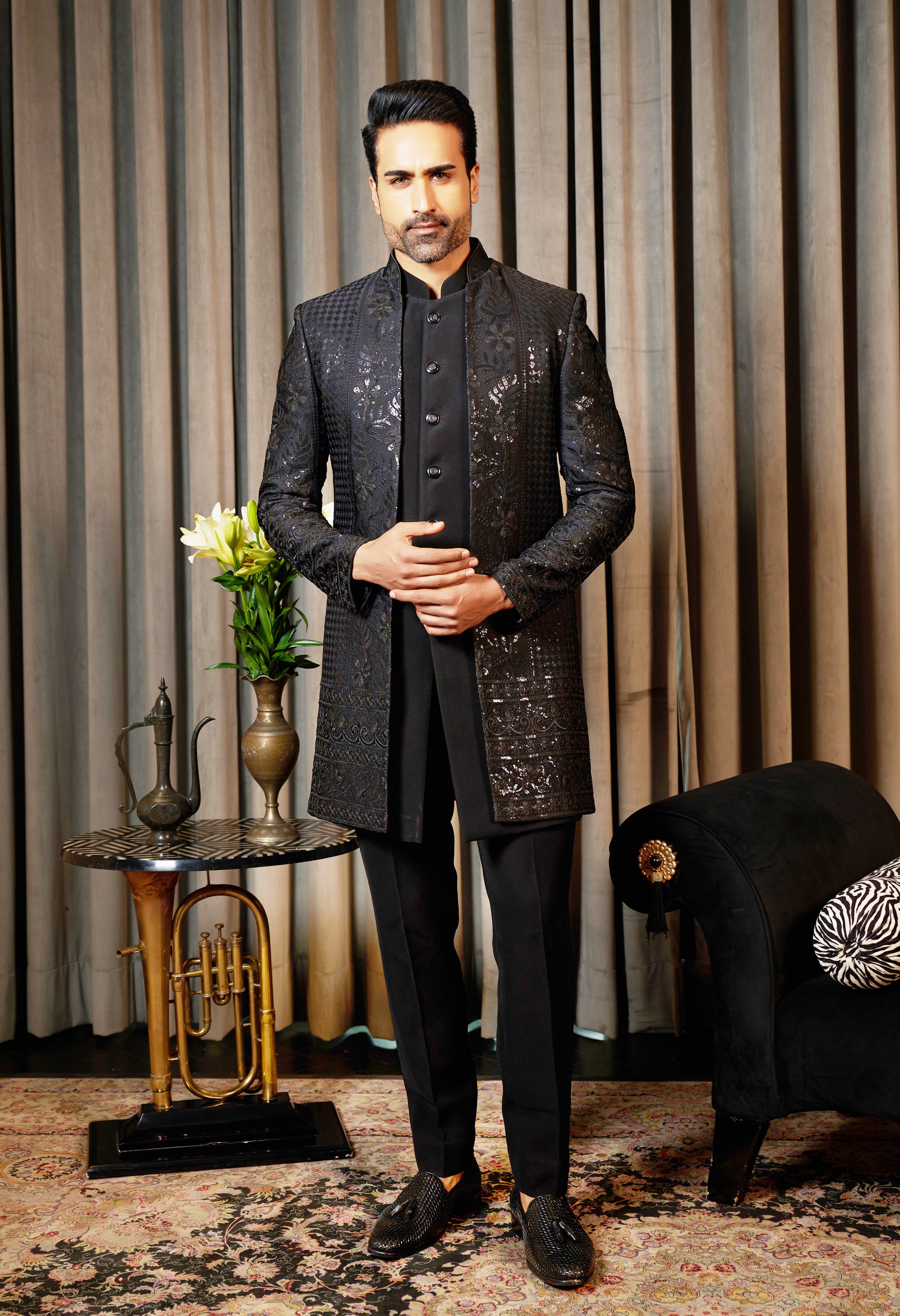 Black Indo Western with sequin work