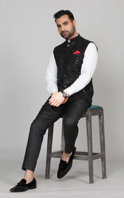 Black Sequin-Embellished Jacket