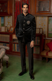 Black Velvet Bandhgala