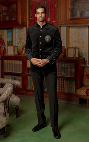 Black Velvet Bandhgala