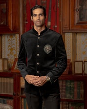 Black Velvet Bandhgala