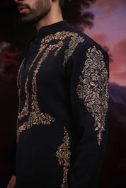Black Zari Embroidered Kurta Set