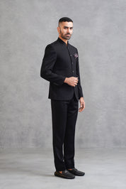 Black Basic Bandhgala