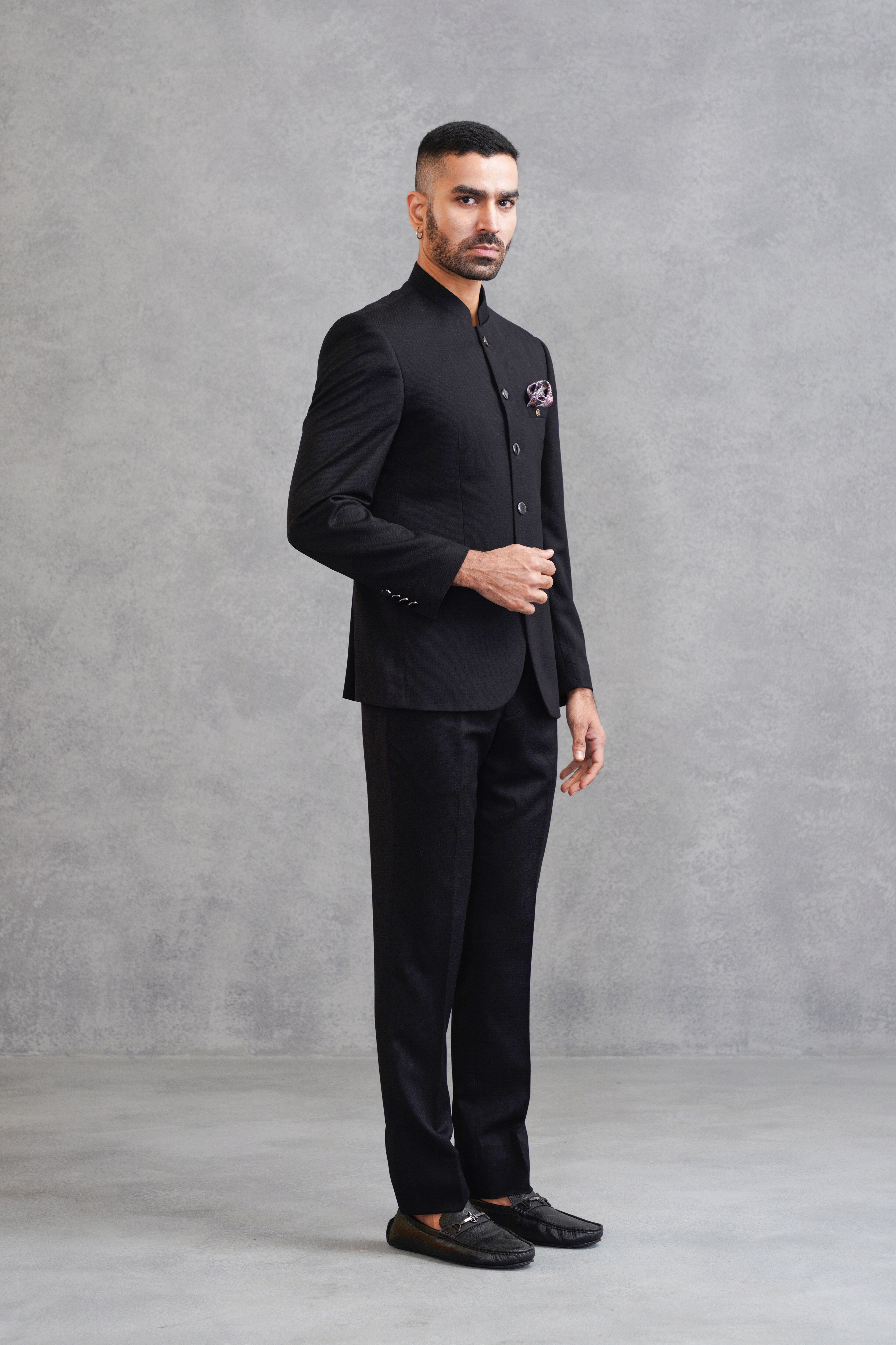 Black Basic Bandhgala