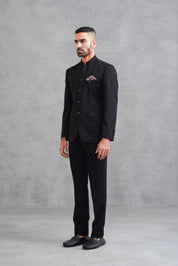 Black Basic Bandhgala
