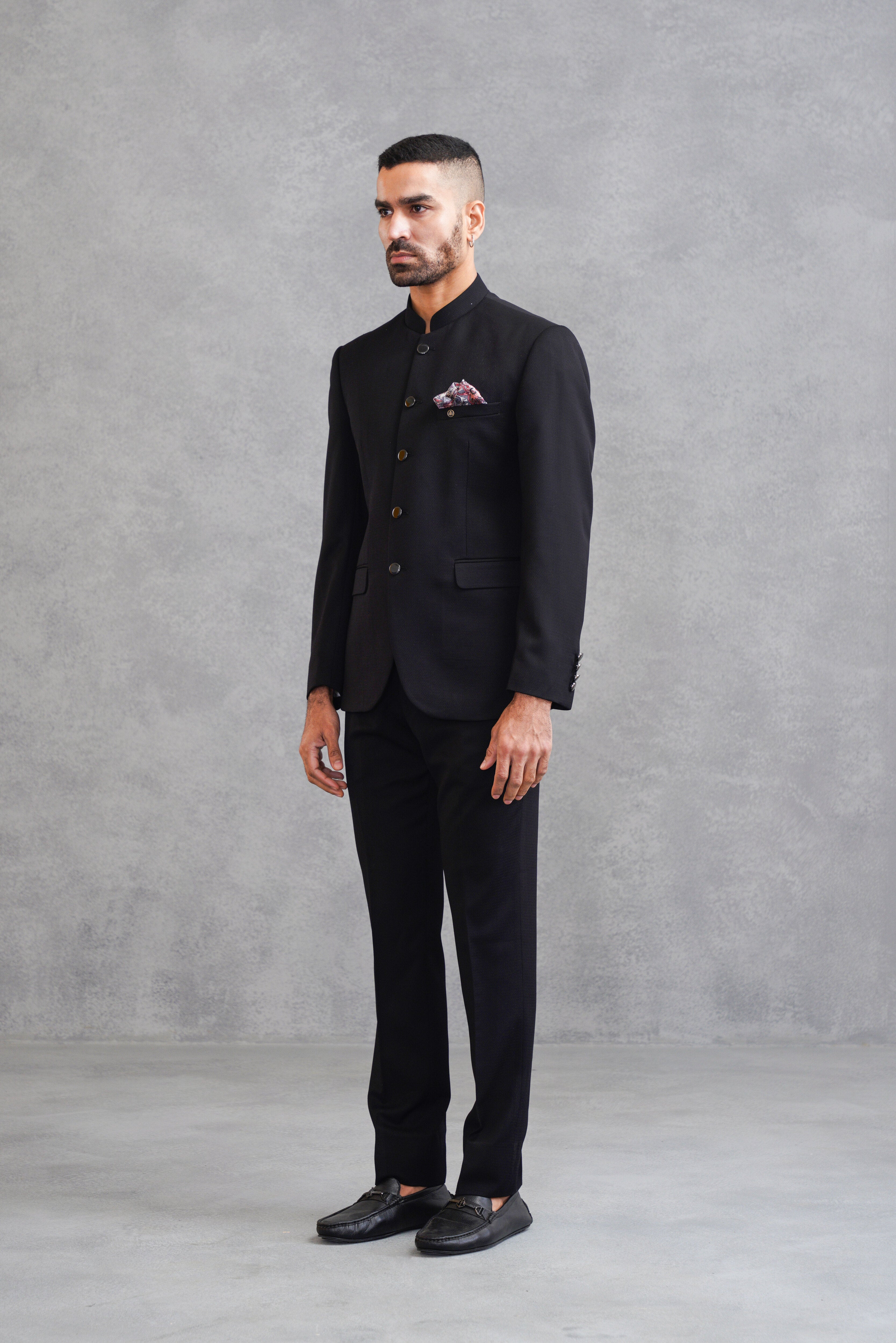 Black Basic Bandhgala