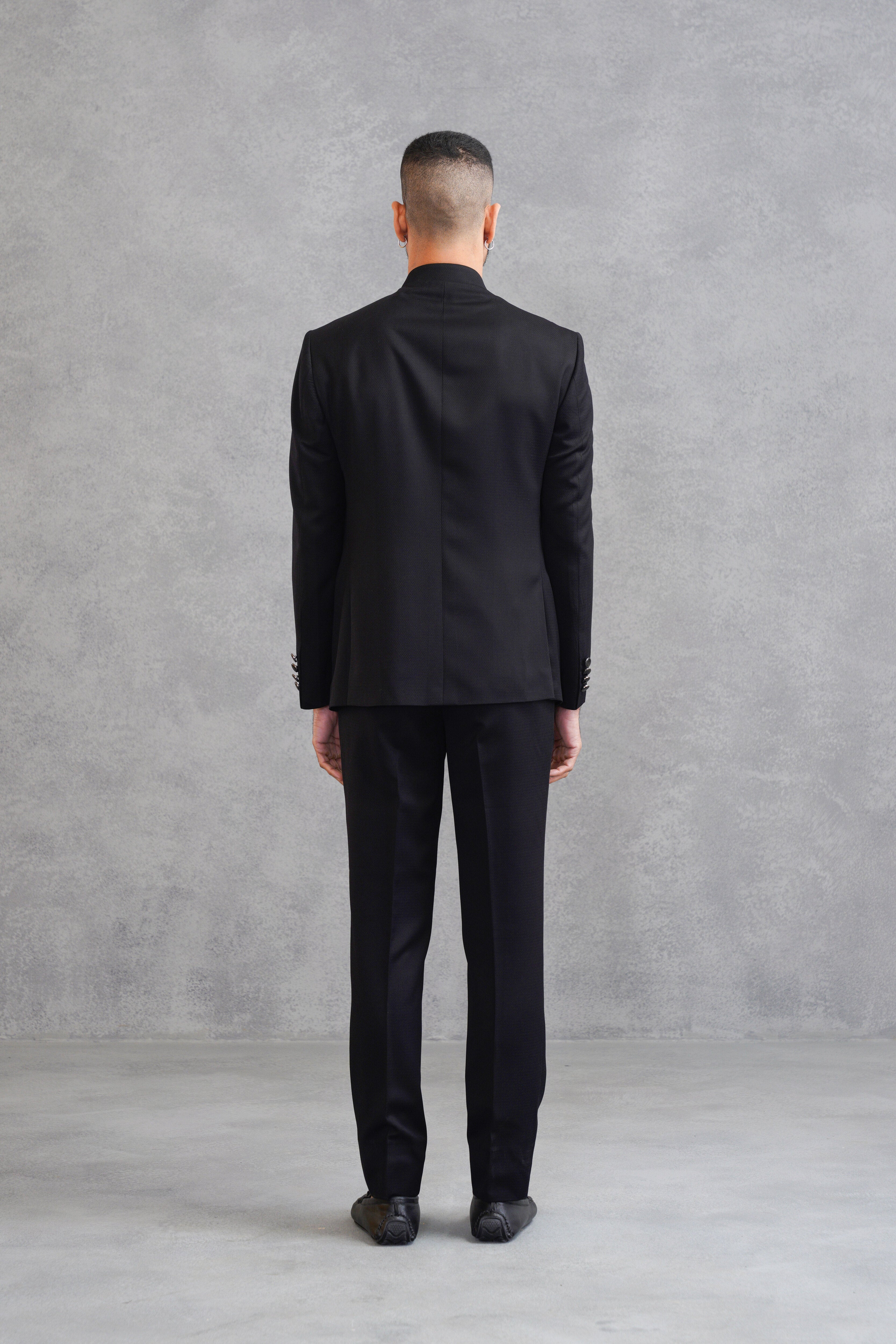 Black Basic Bandhgala
