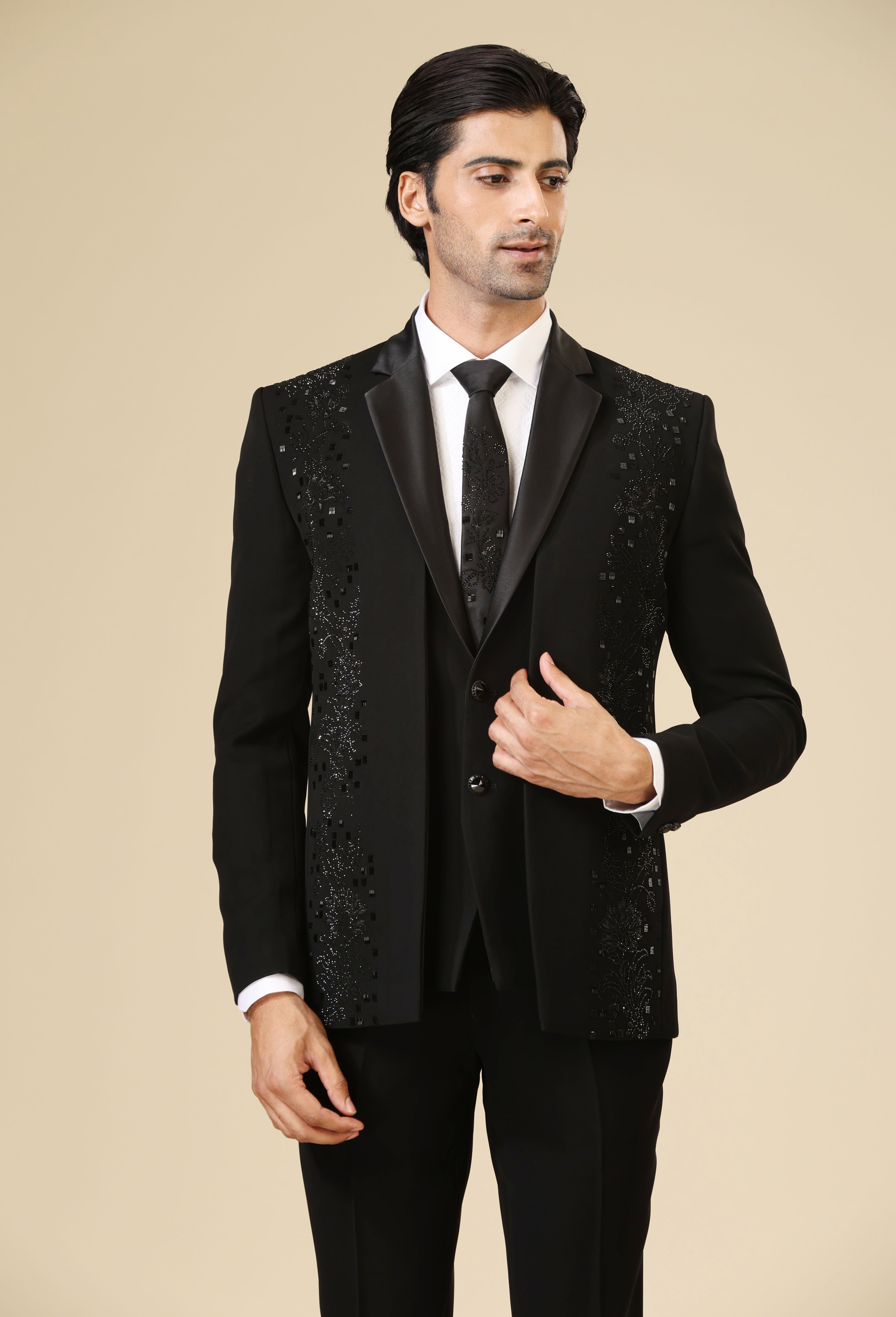 Black Corporate Dress With Blazer Women Black Slim Fit Blazer With