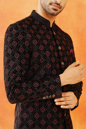 Elegant Black Velvet Indo-Western - Traditional Indian Attire


