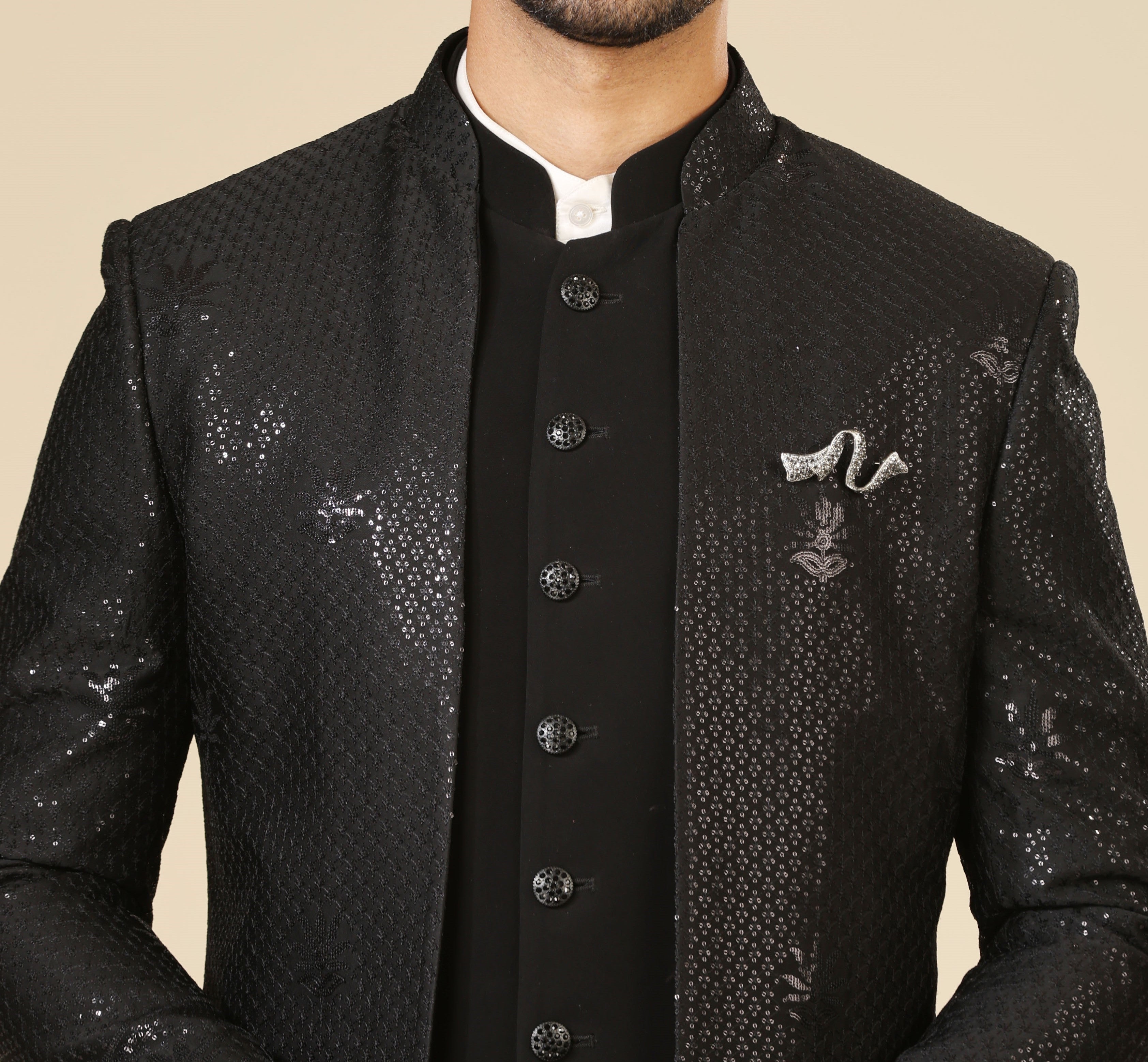 Stylish Black Indo-Western with Sequin Work - Perfect for Weddings and Parties
