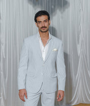 Blue Pinstripe double breasted Blazer