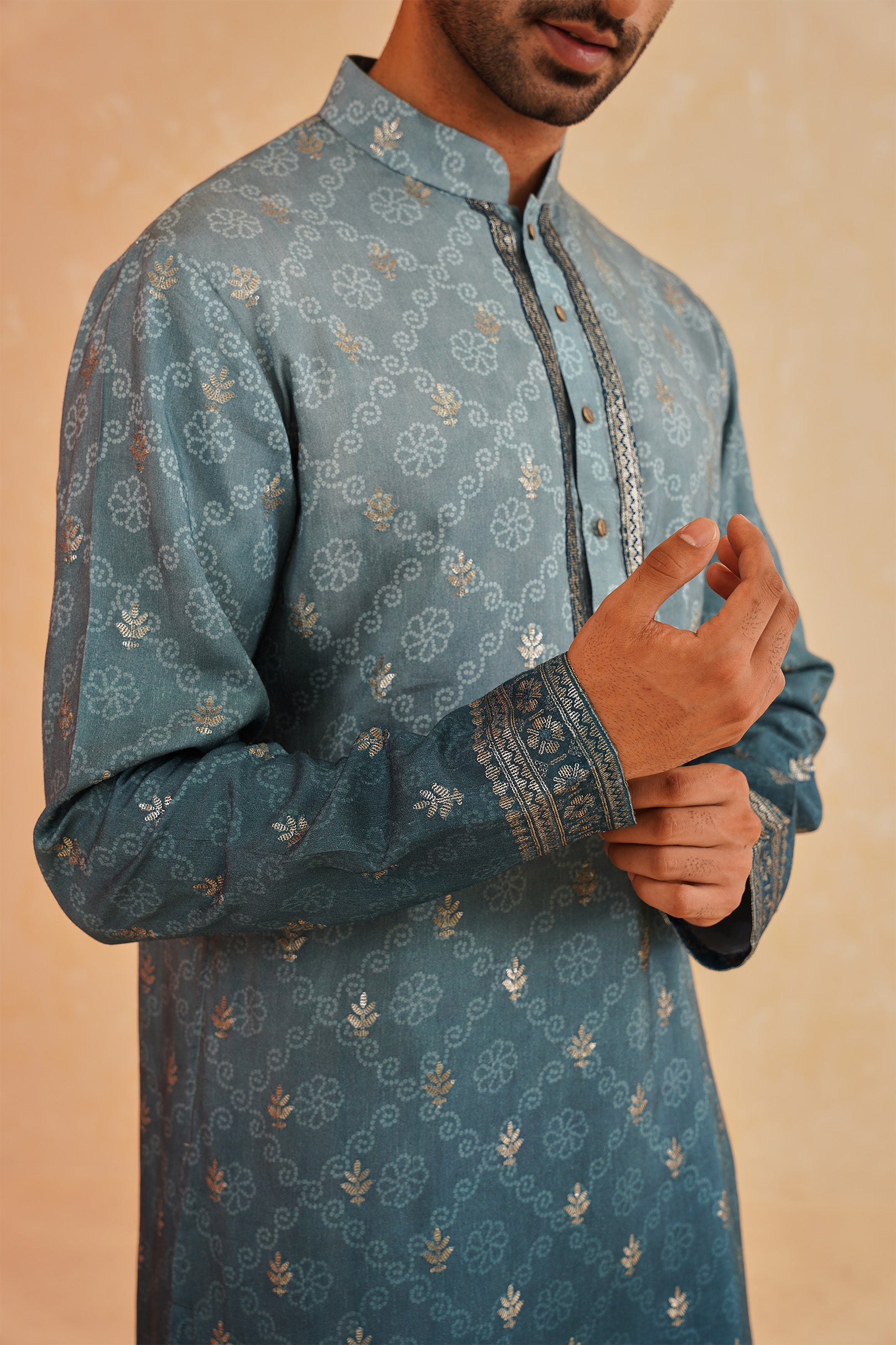 Stylish Blue Ombre Kurta Set - Perfect for Festive Occasions

