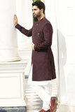 Traditional Wine-Colored Indo-Western Ensemble