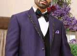 Solid Purple Men's Wedding Suit