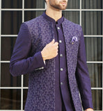 Purple Embroiderd Designer bandhgala