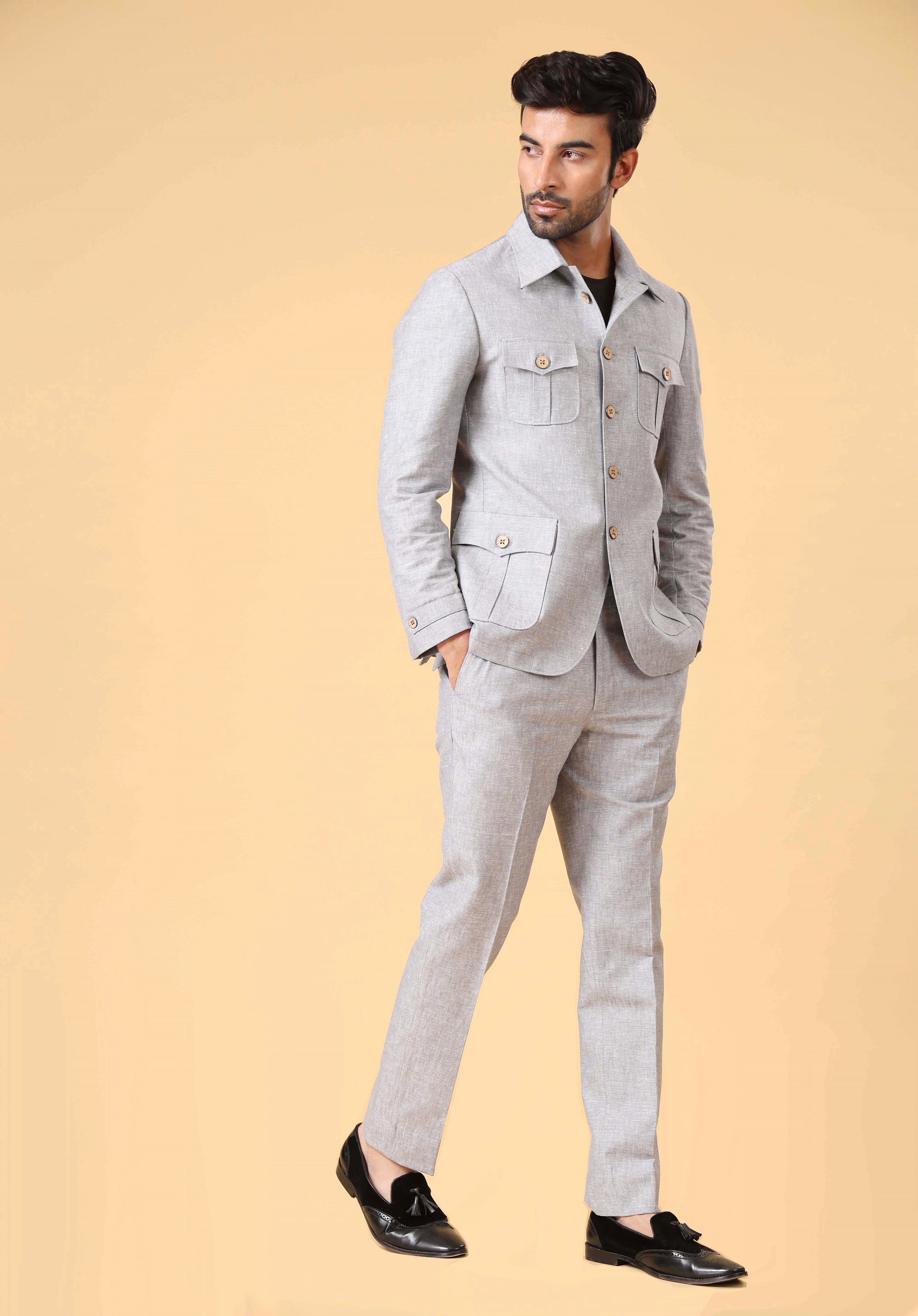 Grey Linen Blend co-ord set