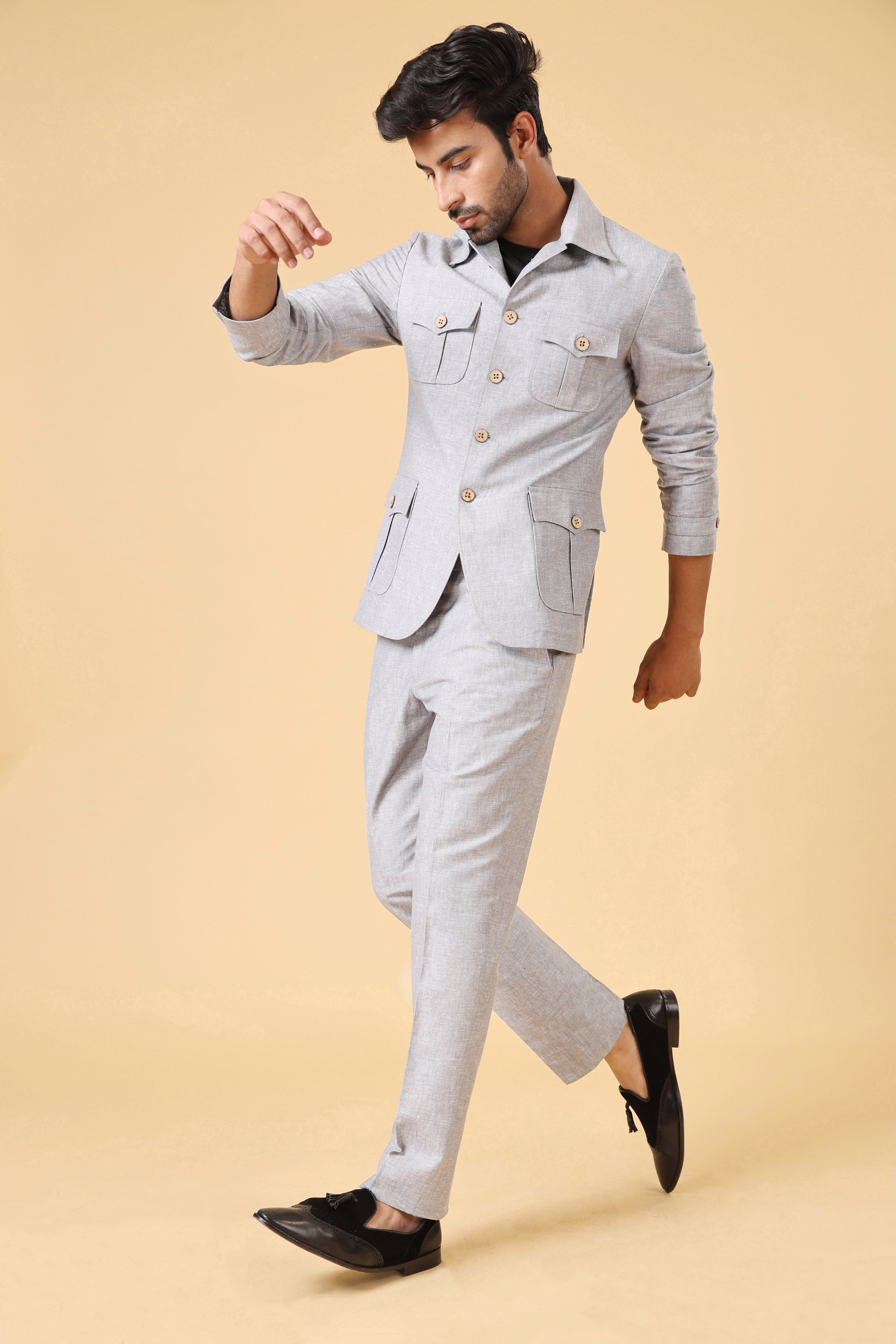 Grey Linen Blend co-ord set