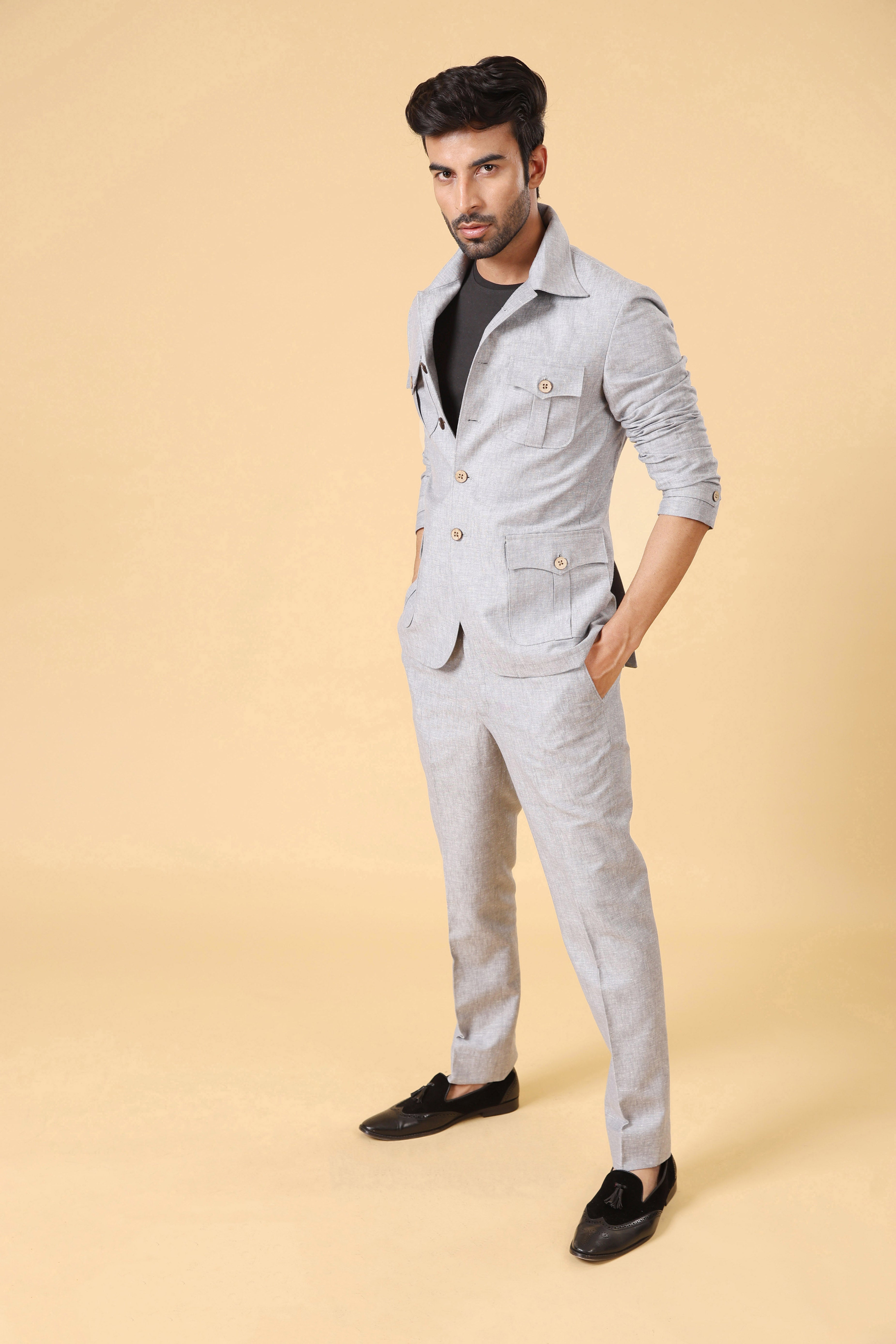 Grey Linen Blend co-ord set