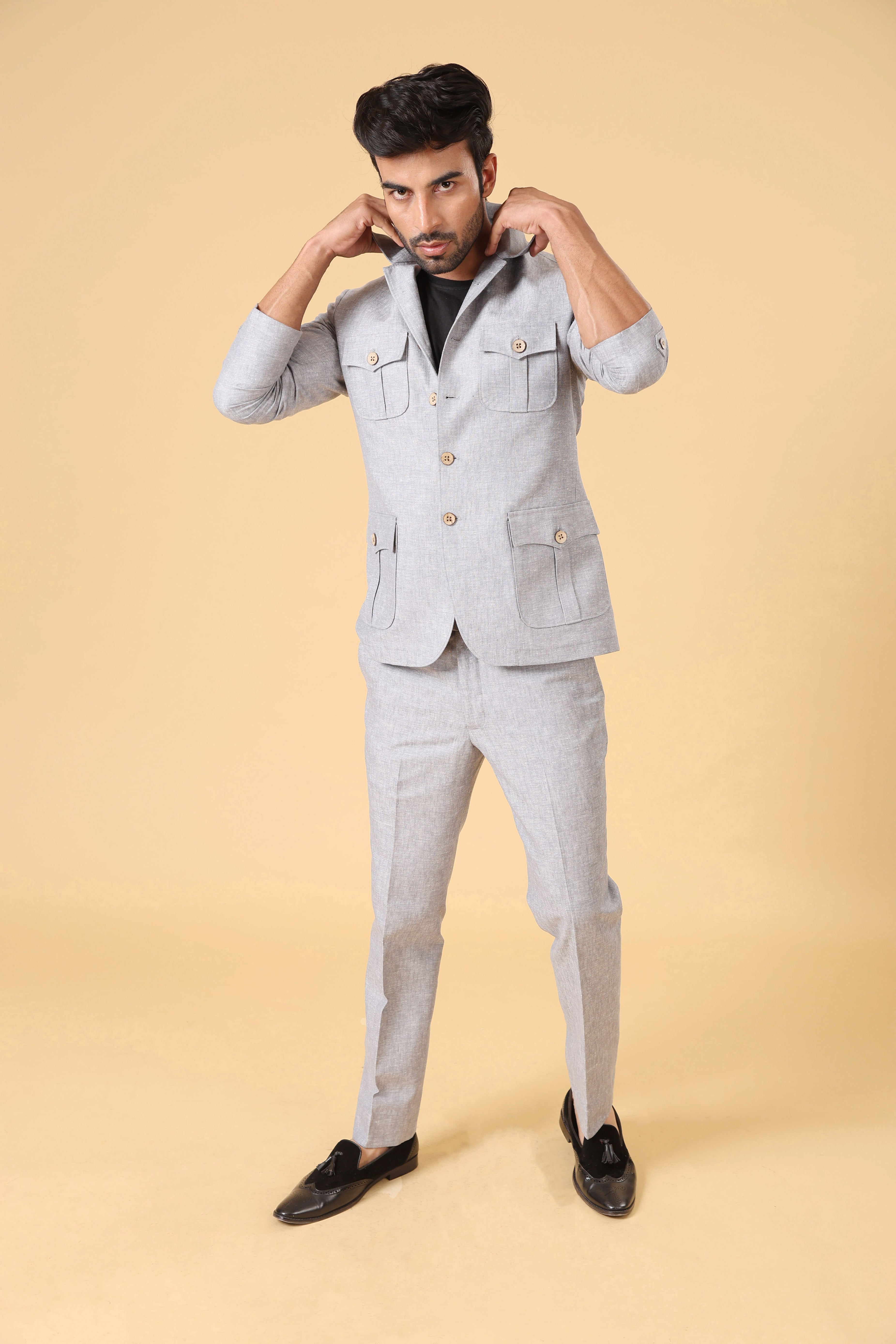 Grey Linen Blend co-ord set