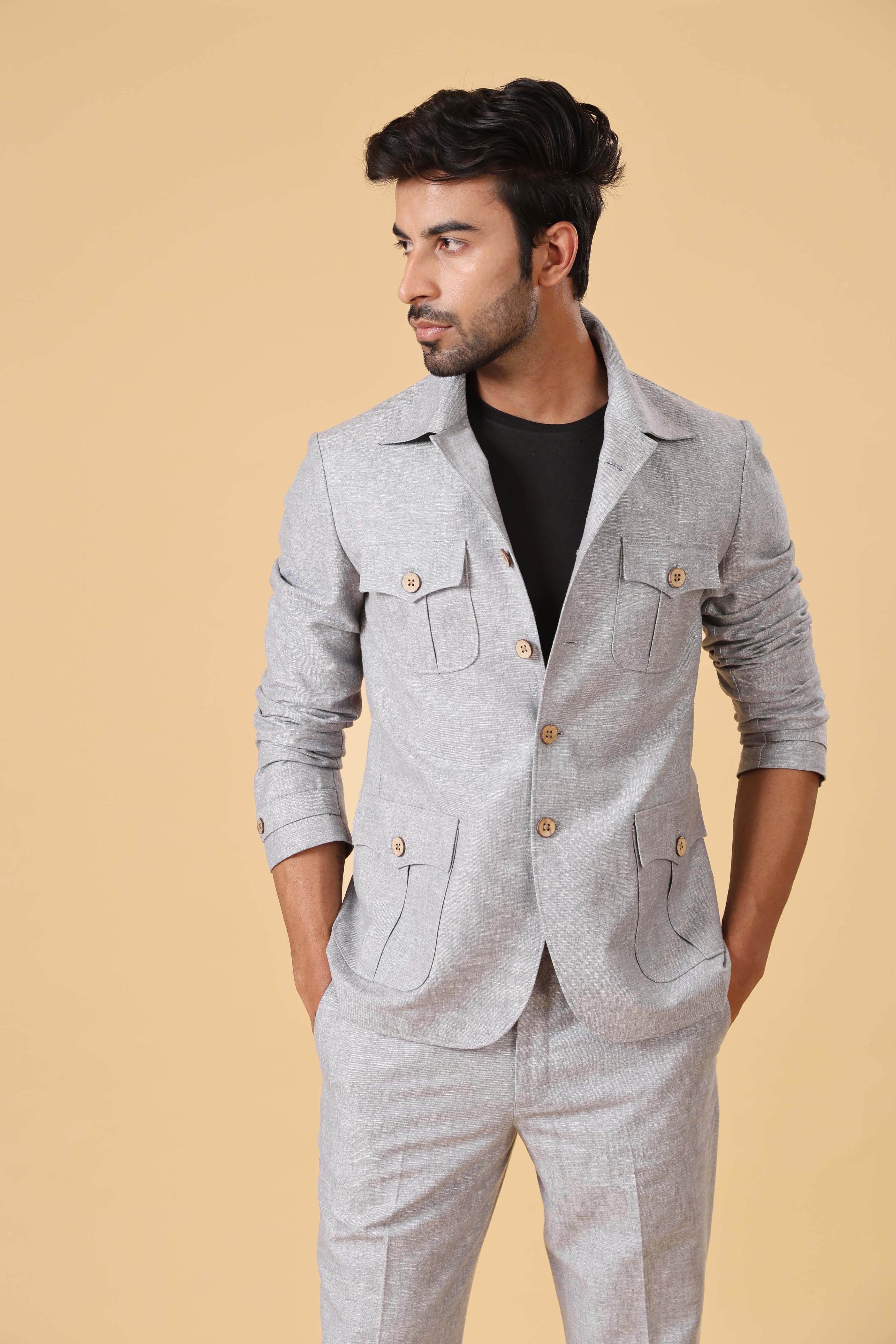 Grey Linen Blend co-ord set