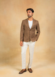 Brown herringbone blazer