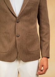 Brown herringbone blazer