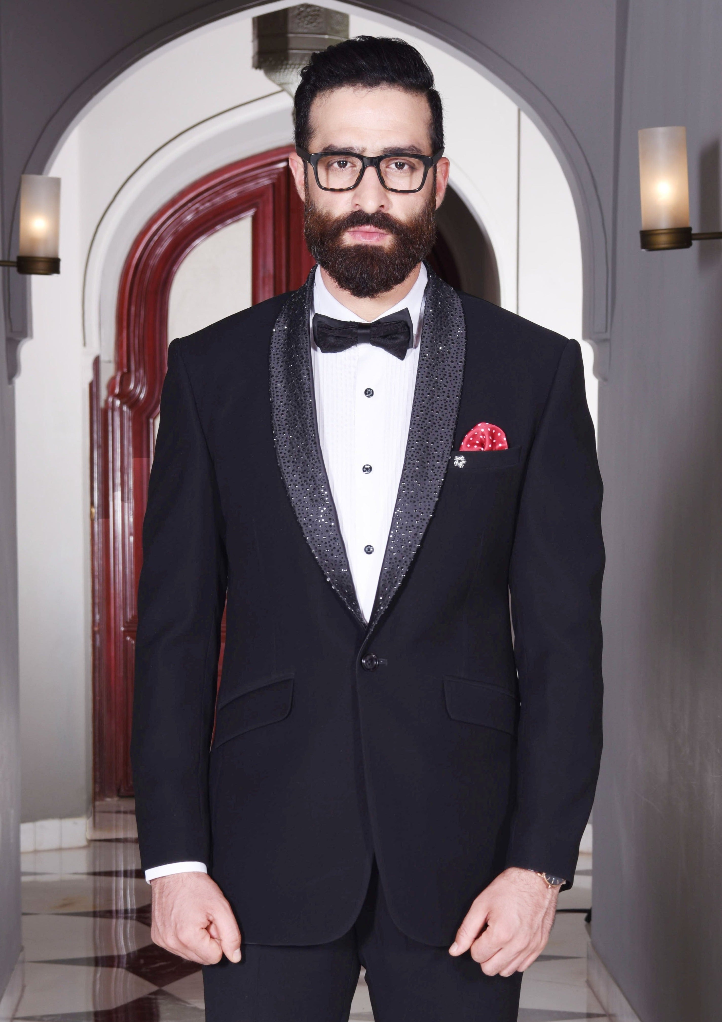 Men's Classic Shawl-Collared Black Tuxedo Suit - Timeless Formal Wear

