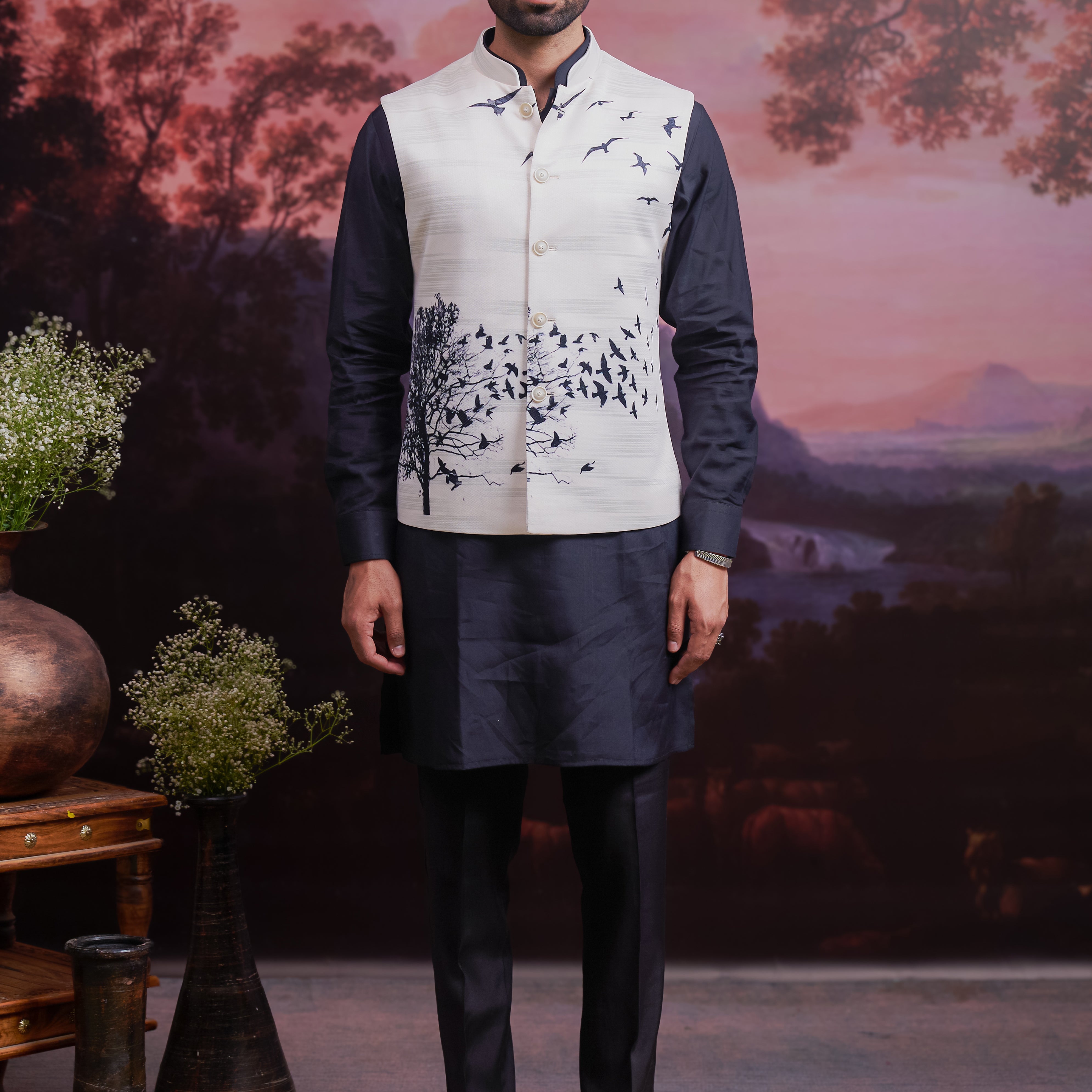 CreamPrintedJacketwithBlackkurtaSets_4.jpg