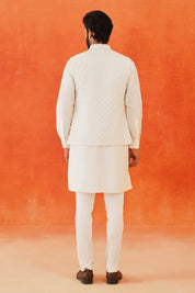 Trendy Cream Kurta Jacket Set - Modern Indian Fashion

