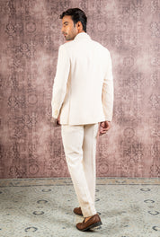 Cream double breasted suit