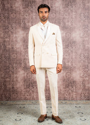 Cream double breasted suit