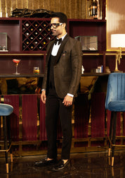 Copper Shawl Lapel Jacquard Suit