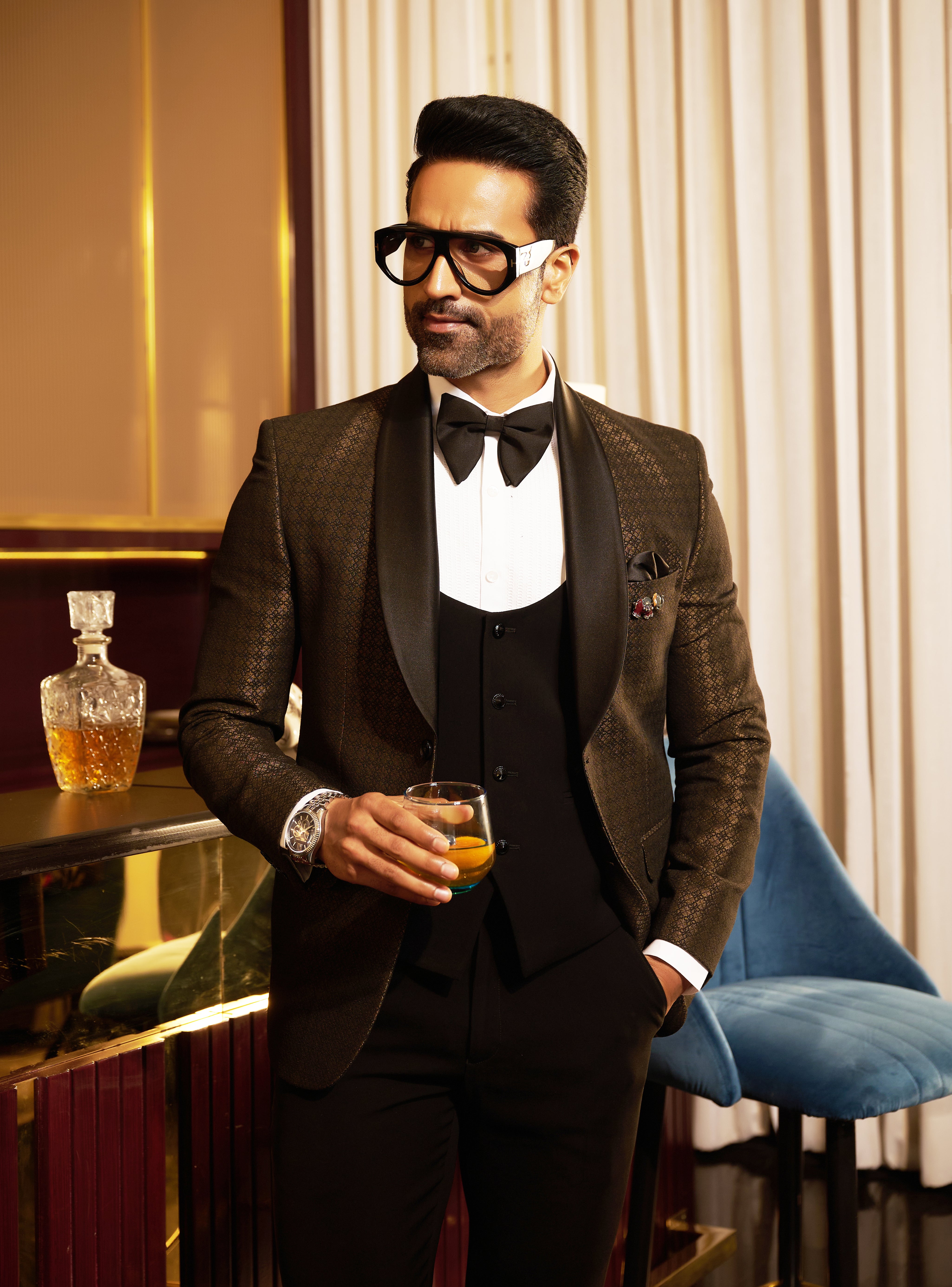 Copper Shawl Lapel Jacquard Suit