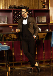 Copper Shawl Lapel Jacquard Suit