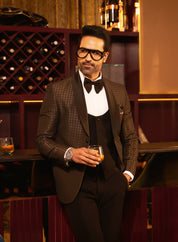 Copper Shawl Lapel Jacquard Suit