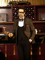 Copper Shawl Lapel Jacquard Suit