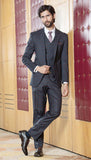 Brown Checked Single-Breasted-5 Piece Suit